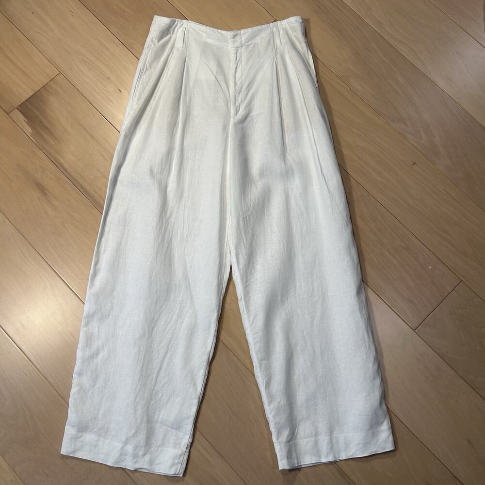 Polo Ralph Lauren Pleated Linen Pants High Rise Wide Leg Women’s 12